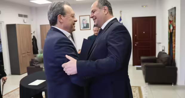 Συνάντηση Σ. Φάμελλου με τον πρέσβη της Παλαιστίνης Γιουσέφ Ντορχόμ: Ανάγκη για άμεση κατάπαυση του πυρός