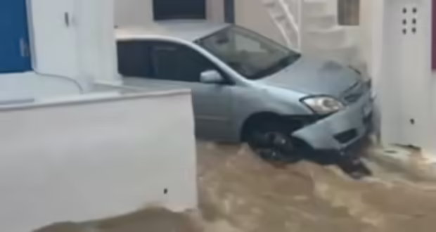 Κακοκαιρία: Πάνω από 71 χιλιοστά βροχής έπεσαν στη Μύκονο, τα 65 μέσα σε δυο ώρες