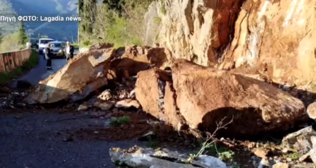 Κίνδυνος από τις κατολισθήσεις βράχων στην Ε.Ο. Τρίπολης-Πύργου στη θέση Λαγκάδια