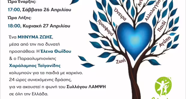 «24 Ώρες για τη Λάμψη της Ζωής»: 24ωρος μαραθώνιος κολύμβησης για τα παιδιά με καρκίνο
