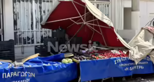 Ηράκλειο: Μπαλκόνι έπεσε σε πάγκο λαϊκής στα Καμίνια