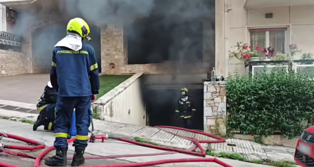 Φωτιά στο Γαλάτσι σε υπόγειο πάρκιγκ πολυκατοικίας