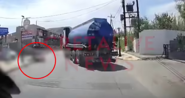 Ηράκλειο: Σφοδρή σύγκρουση βυτιοφόρου με μηχανάκι στην Αμμουδάρα – Σοκαριστικά πλάνα