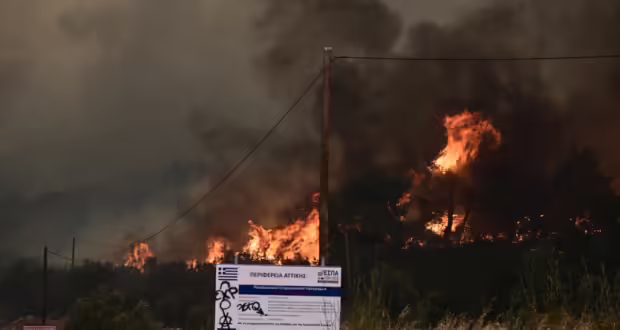 Φωτιά στον Ασπρόπυργο στην περιοχή Τζαβερδέλα: Πυροσβέστες και αεροσκάφη δίνουν μάχη με τις φλόγες και τους ανέμους