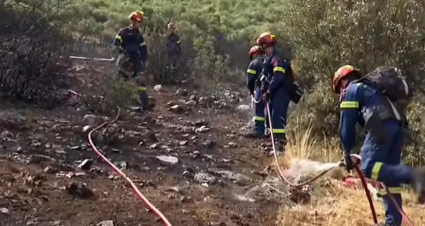 Ωραιόκαστρο: Ισχυρές δυνάμεις της Πυροσβεστικής παραμένουν στην περιοχή για την αποφυγή αναζωπύρωσης